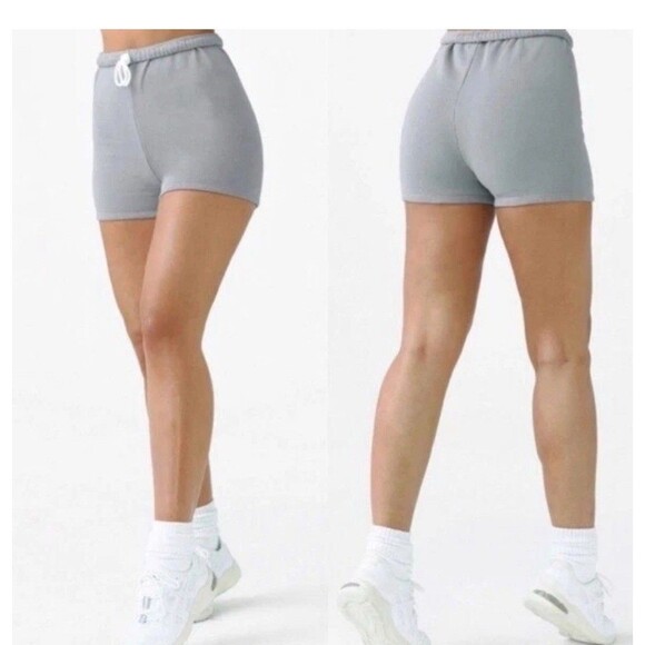 Joah Brown Fitted Terry Sweat Short Size Small/Medium Gray Drawstring NWT
